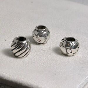 Brighton Chunky Beads Spacers Lot of 3 Silver Plated